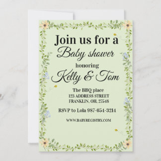 Floralish baby shower invite