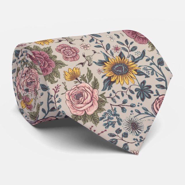 Florally elegant tie (Rolled)