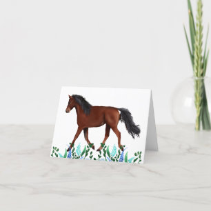 Florals and Arabian Horse Thank You Card