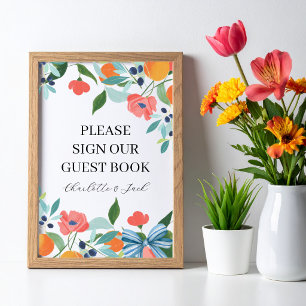 Florals and Bow Sign the Guest Book Sign