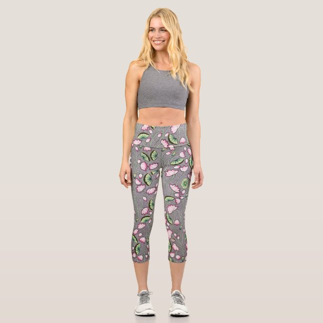 Florals Capri Leggings (Front)