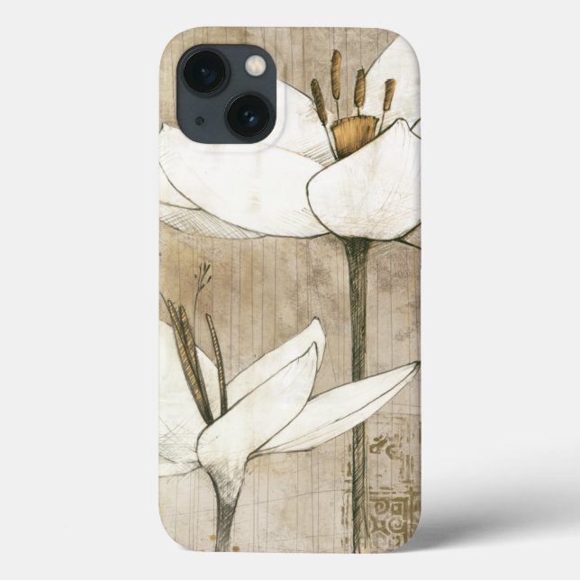 Florals Drawn by Pencil Case-Mate iPhone Case (Back)