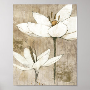 Florals Drawn by Pencil Poster