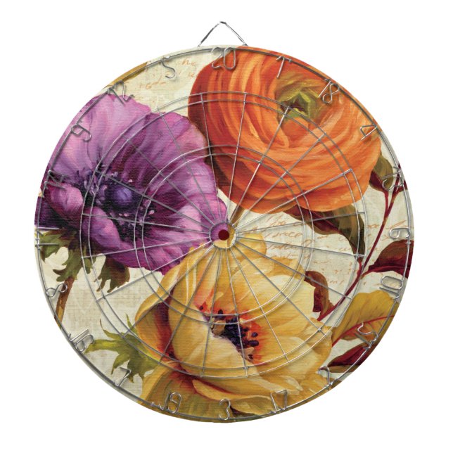 Florals in Full Bloom Dartboard (Front)