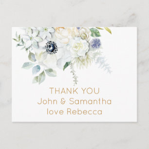 Florals individual Guest Name Address Thank You Postcard