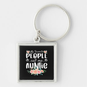 Florals My Favourite People Call Me Auntie Key Ring