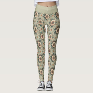 Florals on Sage Leggings