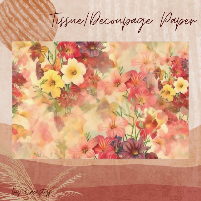 Florals Orange and Red Decopage Tissue Paper (Creator Uploaded)