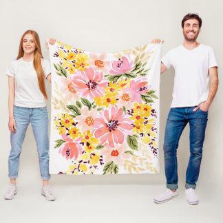Florals - Spring Bouquet Fleece Blanket