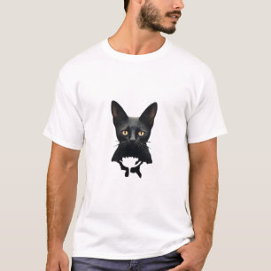 Florals Whimsigoth Gothic Style Kitty And Poppies T-Shirt