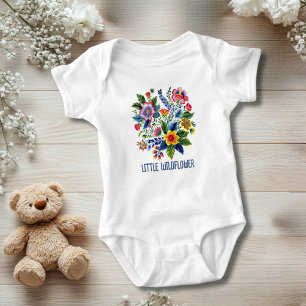 Florals Wildflowers Little Wildflower Baby Shower Bodysuit