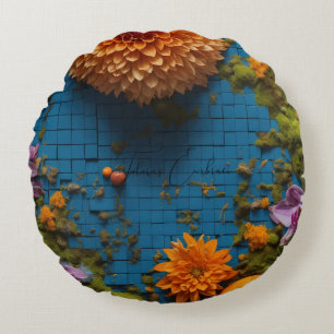 Flora's Embrace Round Pillow