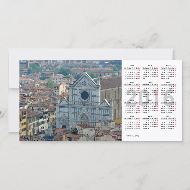 Florence  2016 Calendar Photo Card (Front)