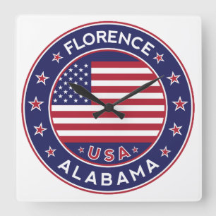 Florence, Alabama, USA Square Wall Clock