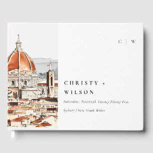 Florence Cathedral Italy Watercolor Wedding Guest Book