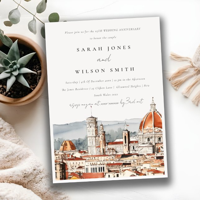 Florence Cathedral Italy Wedding Anniversary Invitation (Creator Uploaded)