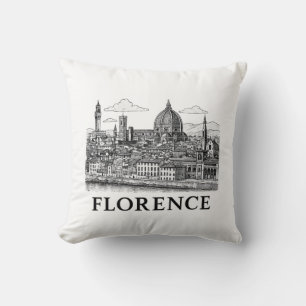 Florence Cityscape – Duomo Cathedral Line Art Cushion