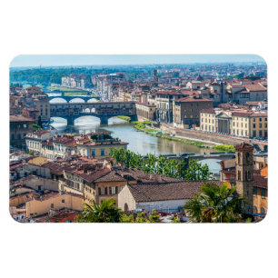 Florence cityscape - Ponte Vecchio over Arno river Magnet
