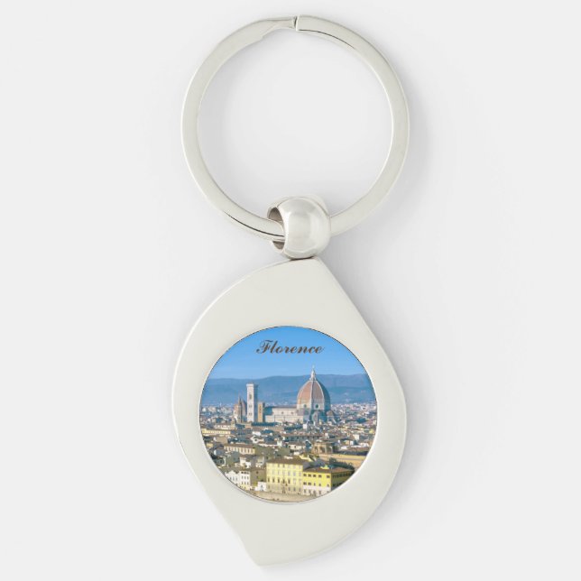Florence cityscape with Duomo cathedral  Key Ring (Front)