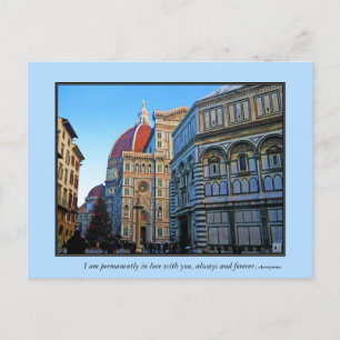 Florence Duomo Cathedral with Love Quote Postcard