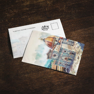 Florence Duomo Italy Watercolor Postcard