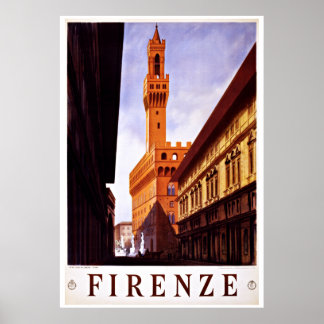 Florence Firenze Italy - Vintage Travel Posters