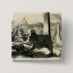 Florence, from the Ponte de Perro 15 Cm Square Badge