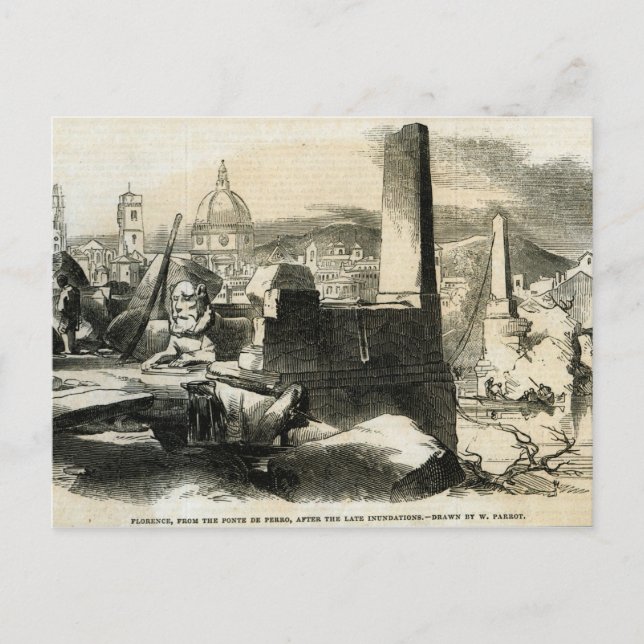 Florence, from the Ponte de Perro Postcard (Front)