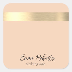 Florence Gold Foil Rustic Faux Square Sticker