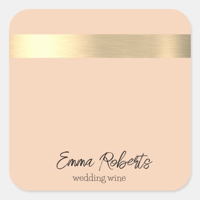 Florence Gold Foil Rustic Faux Square Sticker (Front)