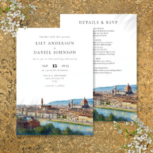 Florence Italian Destination All In One Wedding Invitation