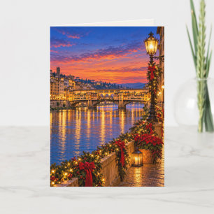 Florence Italy Blank Christmas Holiday Card