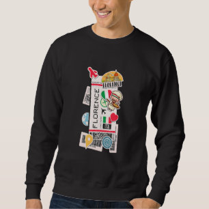 Florence Italy Boarding Plane Aeroplane Ticket Tra Sweatshirt