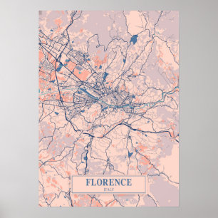 Florence - Italy Breezy City Map  Poster