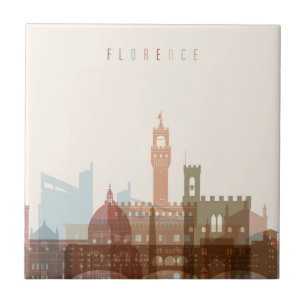 Florence, Italy City Skyline Ceramic Tile