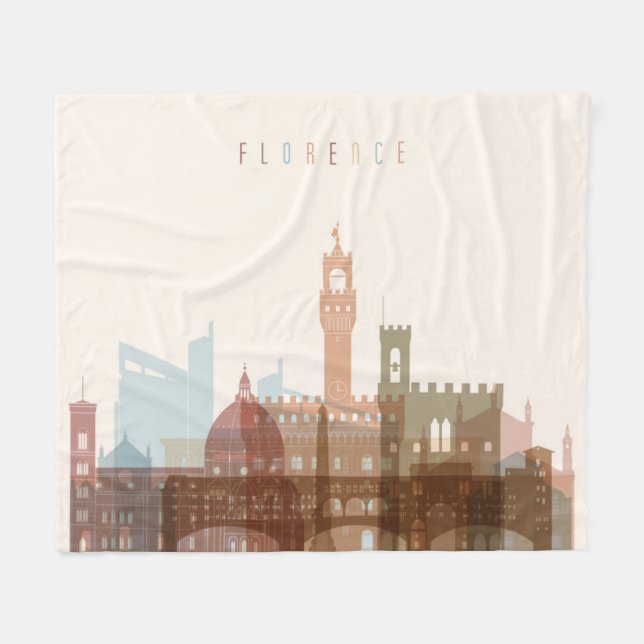 Florence, Italy | City Skyline Fleece Blanket (Front (Horizontal))