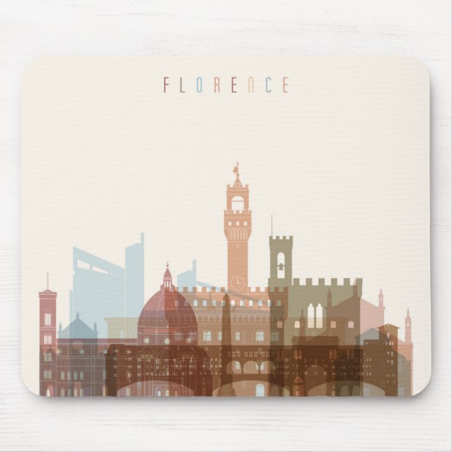 Florence, Italy | City Skyline Mouse Pad (Front)
