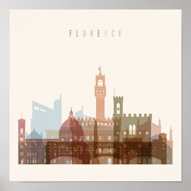 Florence, Italy | City Skyline Poster (Front)