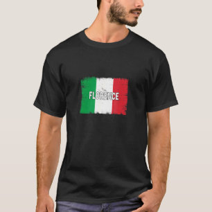 Florence Italy City With Italian Flag T-Shirt