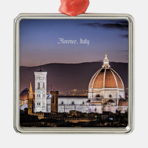 Florence, Italy cityscape photograph, Metal Ornament