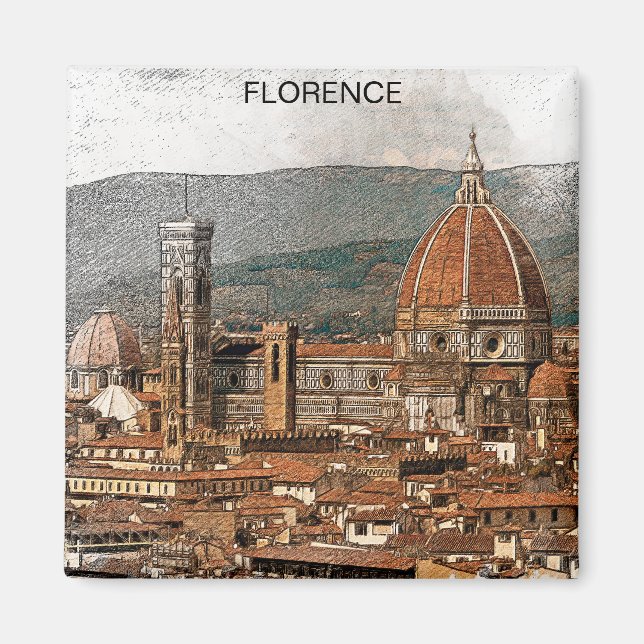 Florence Italy Duomo Cathedral Travel Magnet (Front)
