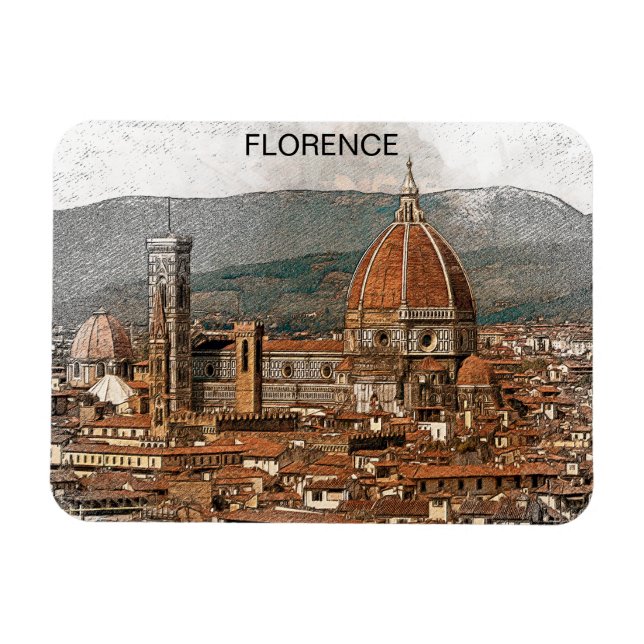 Florence Italy Duomo Cathedral Travel Magnet (Horizontal)