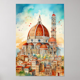 Florence Italy Famous Travel Place Poster