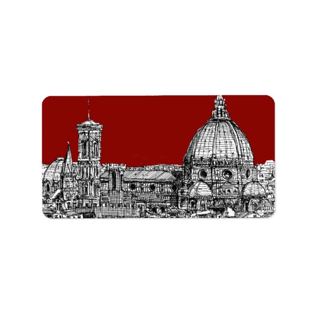 Florence Italy in red Label (Front)