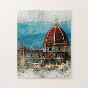 Florence italy mediterranean watercolour jigsaw puzzle