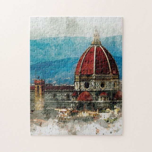 Florence italy mediterranean watercolour jigsaw puzzle (Vertical)