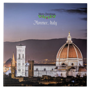 Florence, Italy, Merry Christmas Ceramic Tile