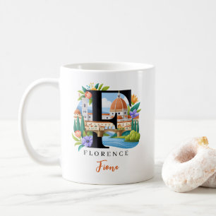 Florence Italy Monogram Letter F Personalized Gift Coffee Mug