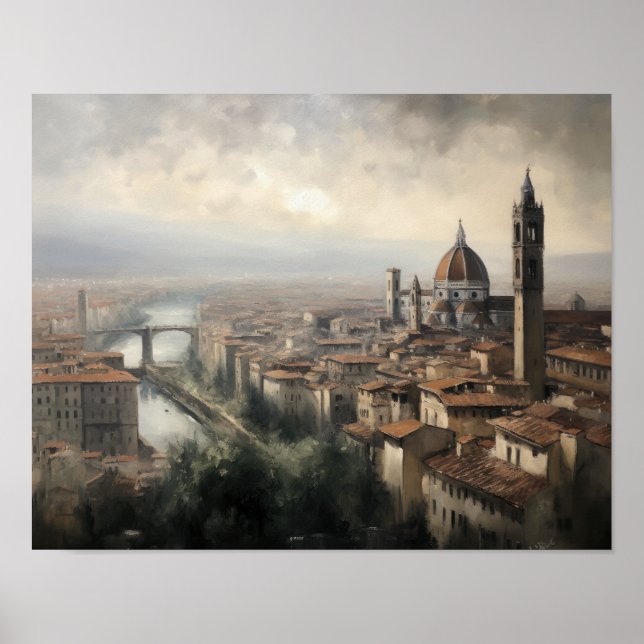 Florence Italy Painting Art Print Poster (Front)