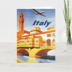 Florence Italy Ponte Vecchio Bridge Vintage Travel Card